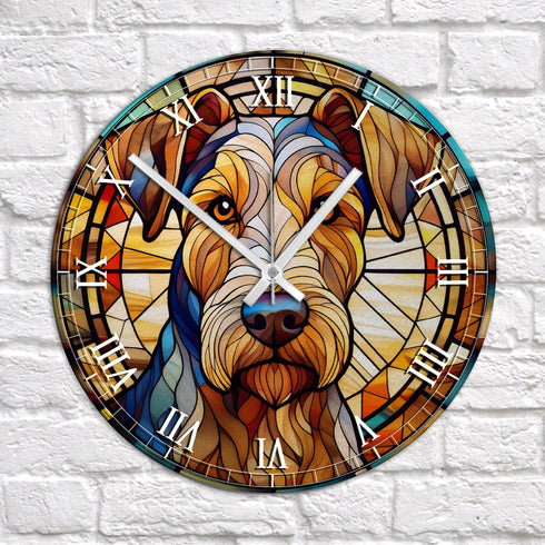 Airedale Terrier Suncatcher Effect Clock
